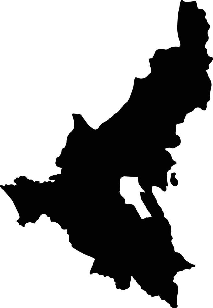 Tapanuli Selatan Indonesia silhouette map vector