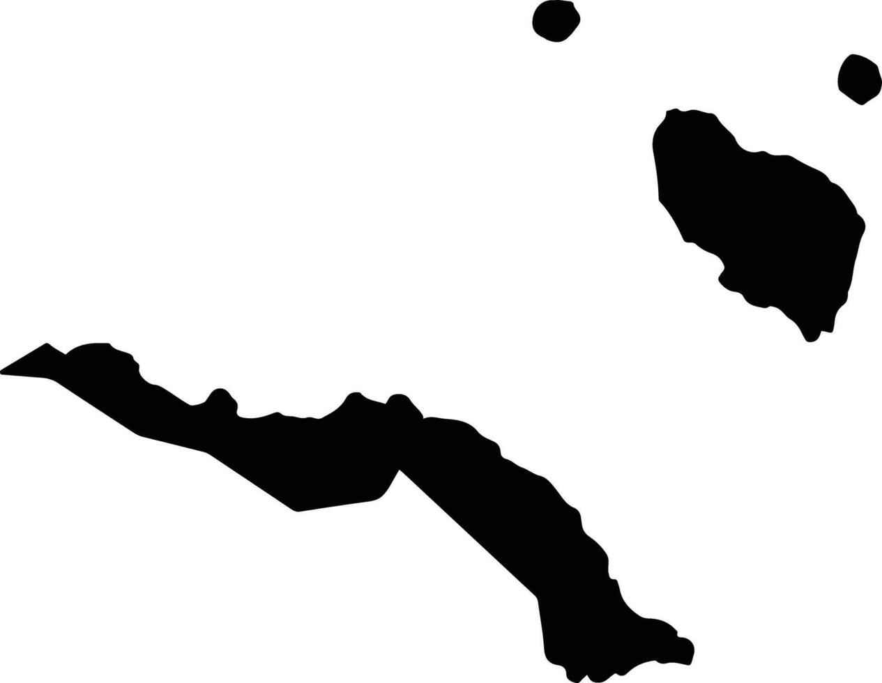 Tawae Siassi District Papua New Guinea silhouette map vector