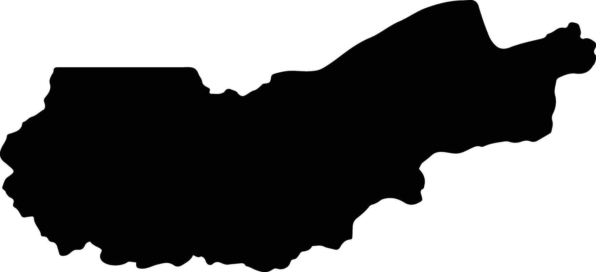 Tawang India silhouette map vector