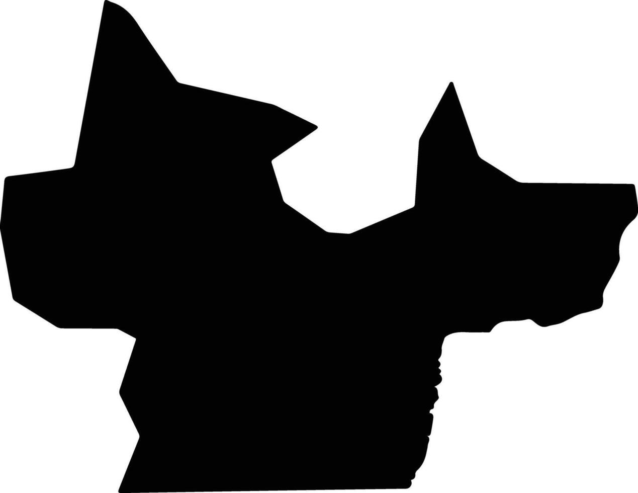 Tchaourou Benin silhouette map vector