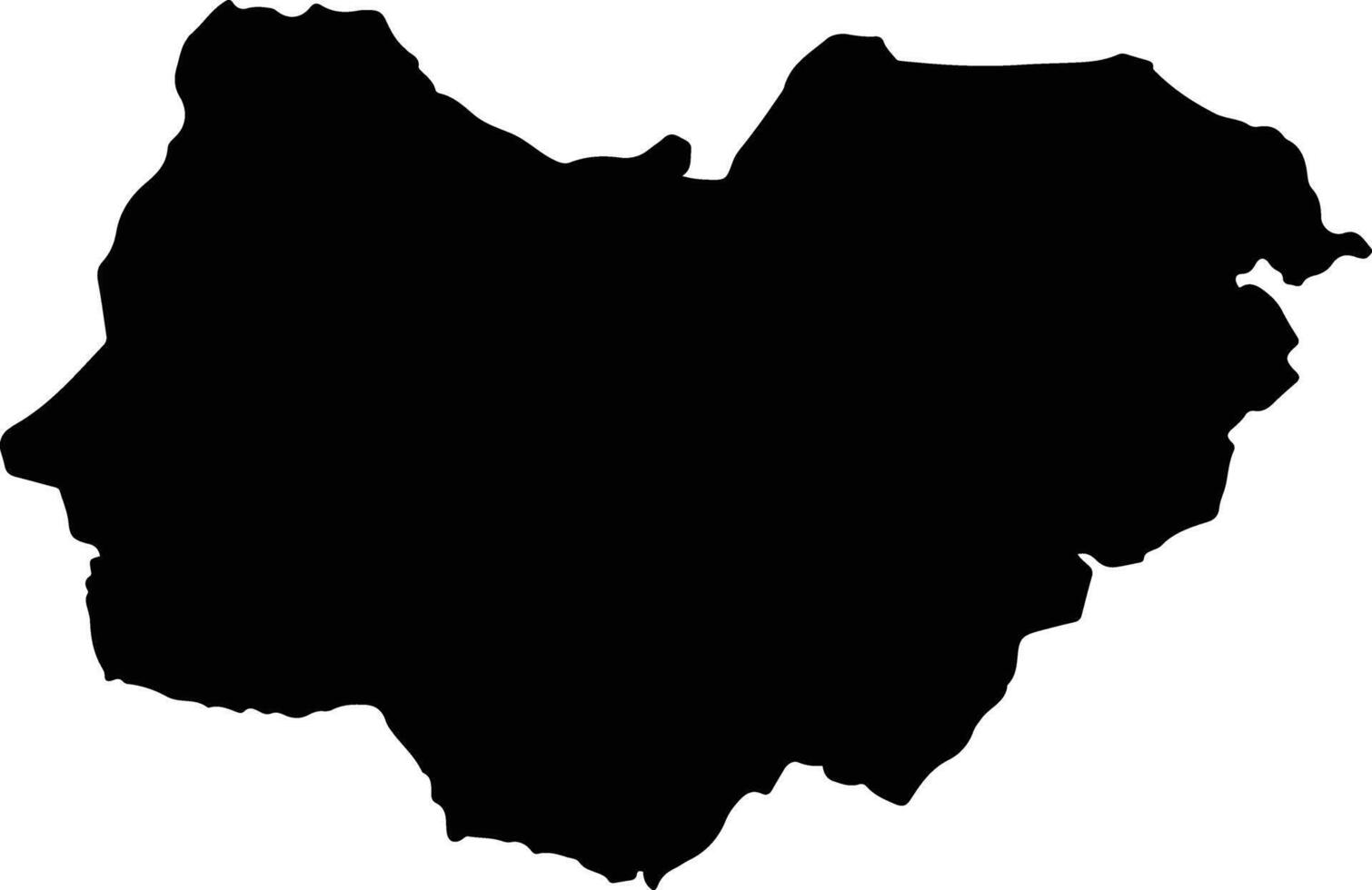 Techiman Municipal Ghana silhouette map vector