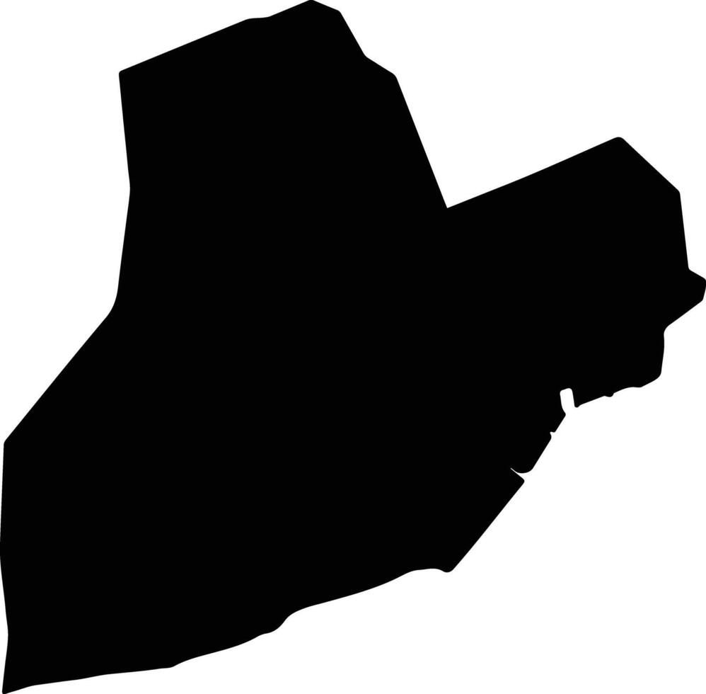 Tema Metropolitan Ghana silhouette map vector
