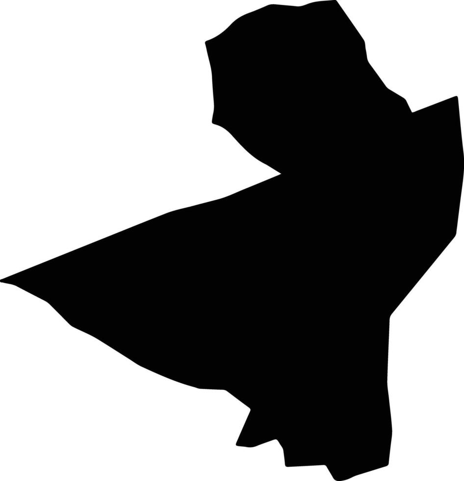 Tema West Municipal Ghana silhouette map vector