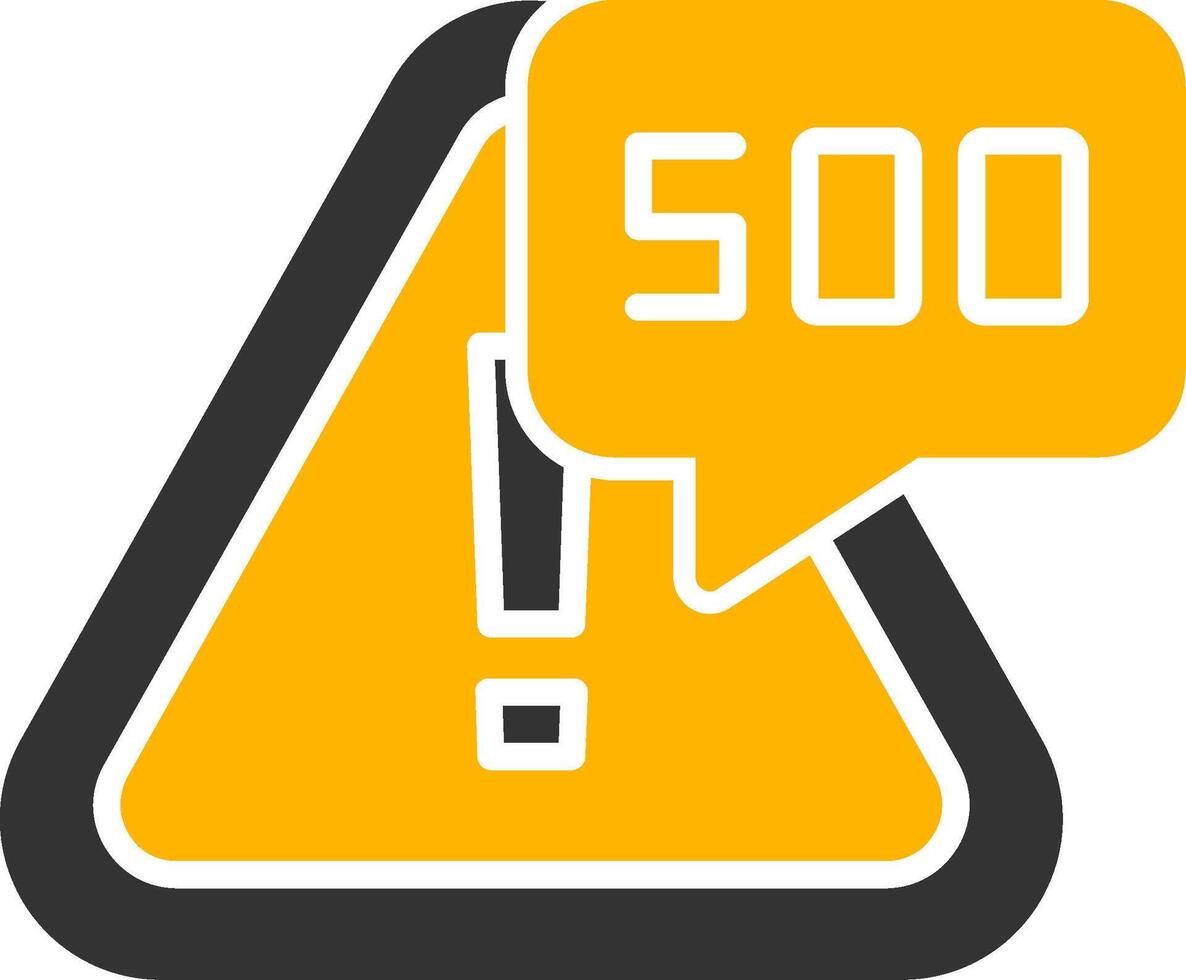 Error 500 Internal Server Error Glyph Two Color vector