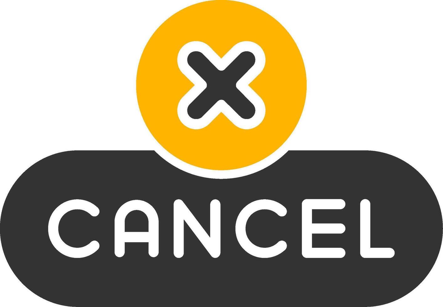 Cancel Action Button Glyph Two Color vector