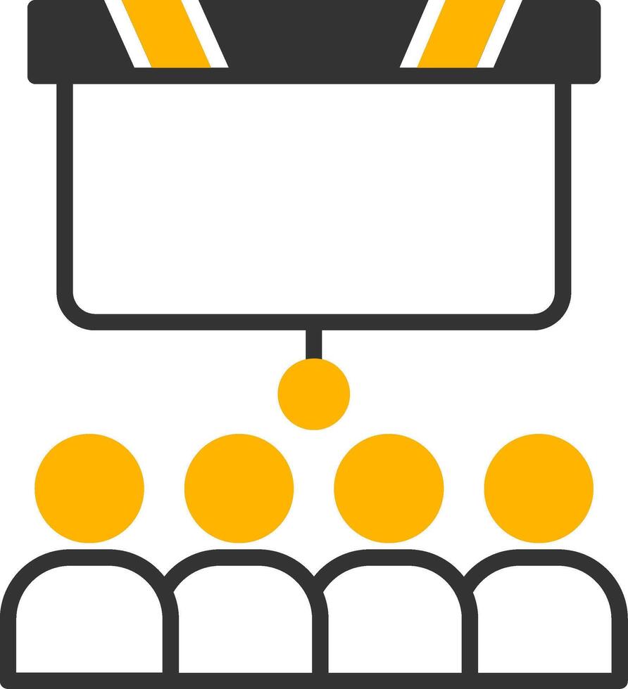 Primary Classroom Interior Glyph Two Color vector
