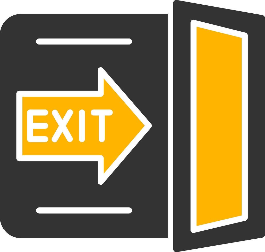Highway Exit Direction Board Glyph Two Color vector