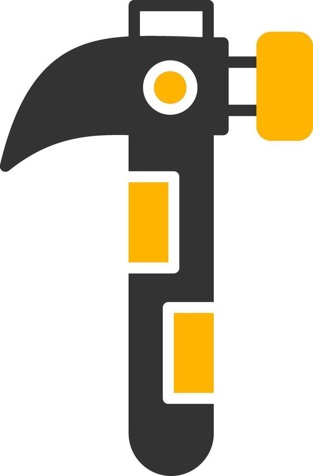 Heavy Duty Claw Hammer Glyph Two Color vector