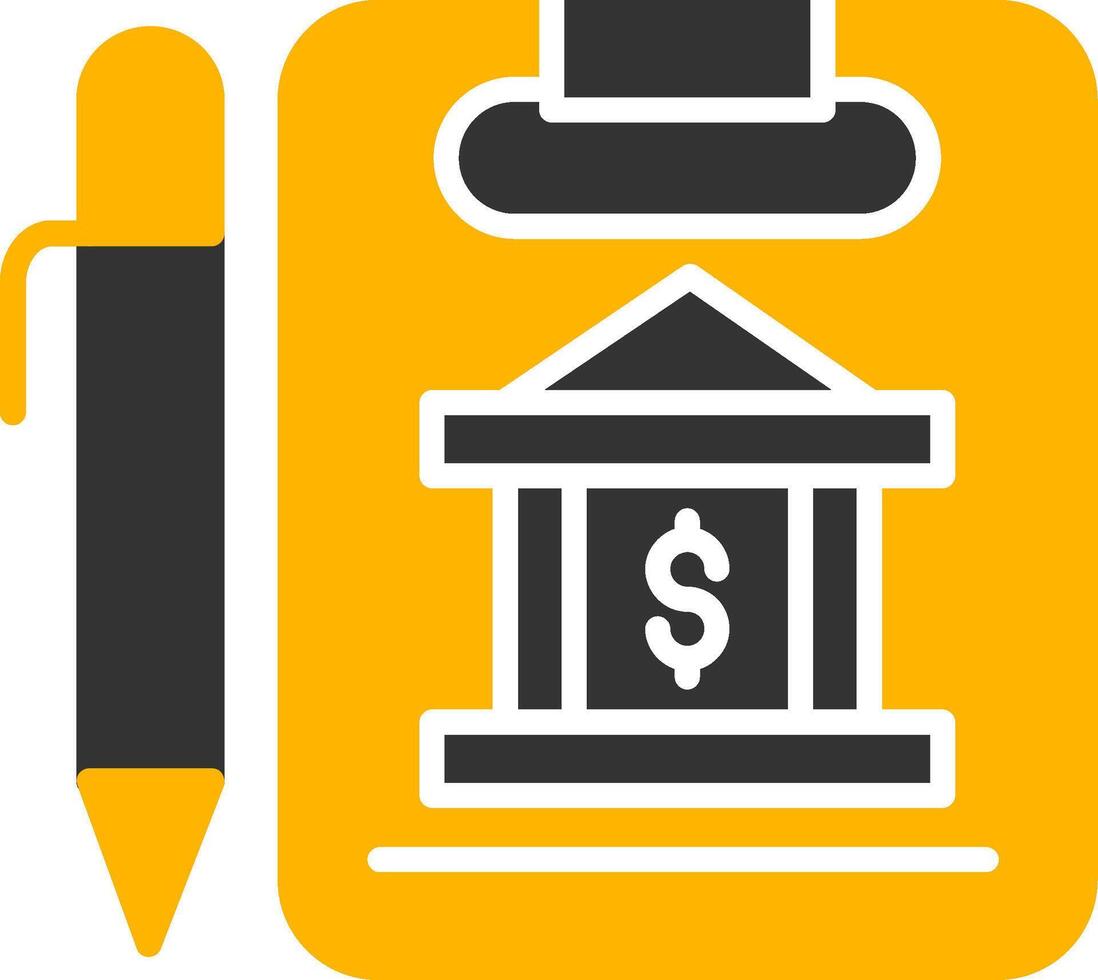 Signed Loan Agreement Document Glyph Two Color vector