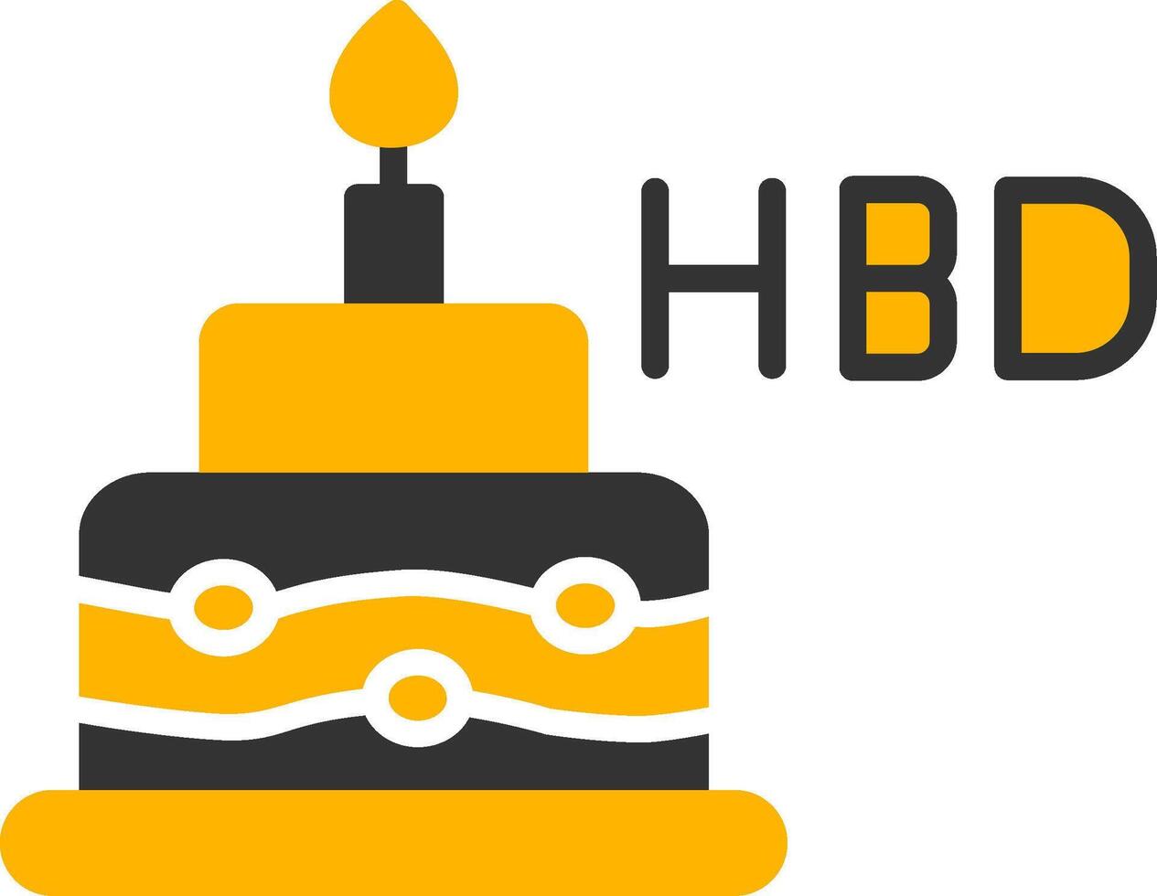 Personalized Birthday Greeting Glyph Two Color vector