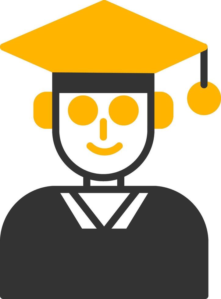 Young School Student Glyph Two Color vector