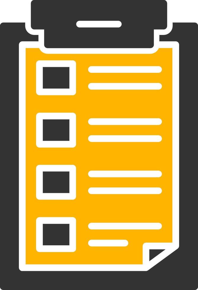 Job Application Clipboard Visual Glyph Two Color vector