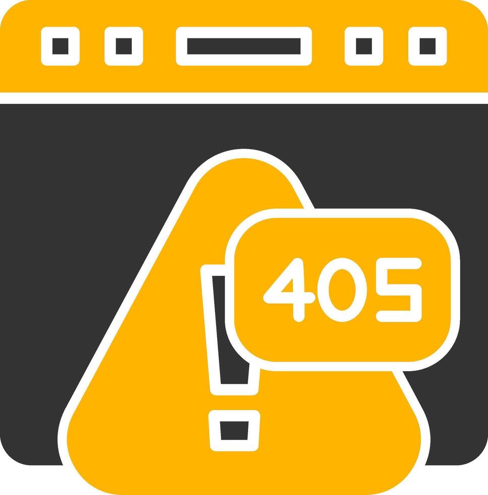 Error 405 Method Not Allowed Warning Glyph Two Color vector