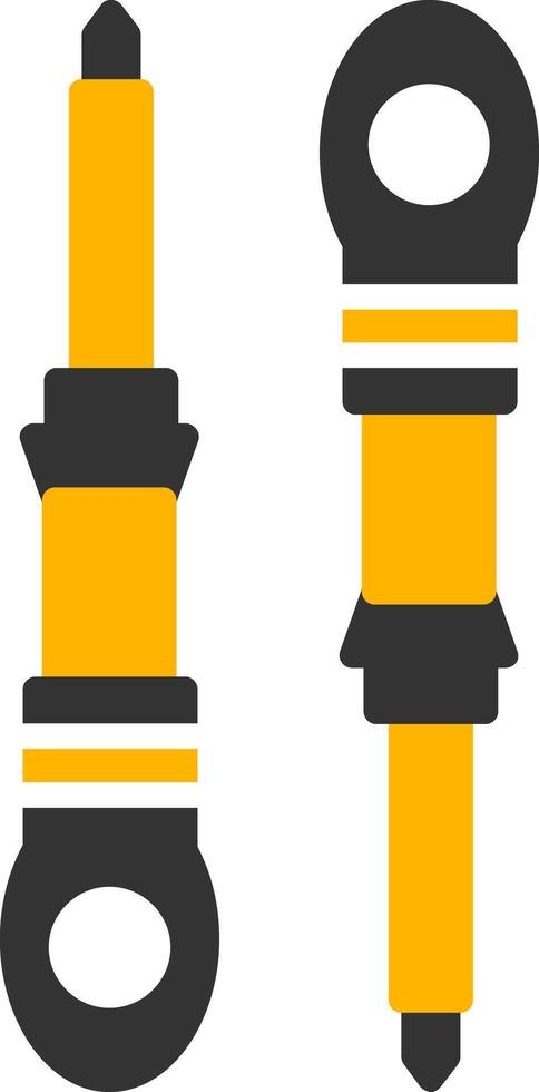 Standard Flathead Screwdriver Glyph Two Color vector