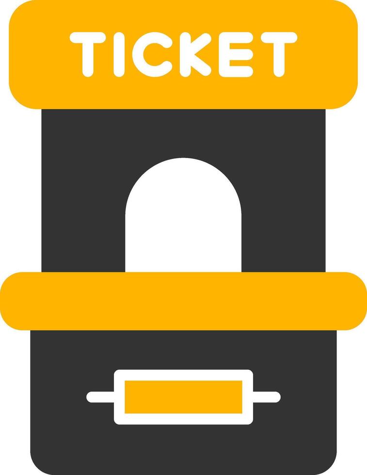 Manual Ticket Booth Glyph Two Color vector