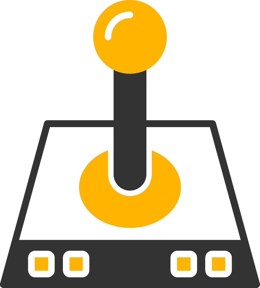 Classic Gaming Joystick Glyph Two Color vector