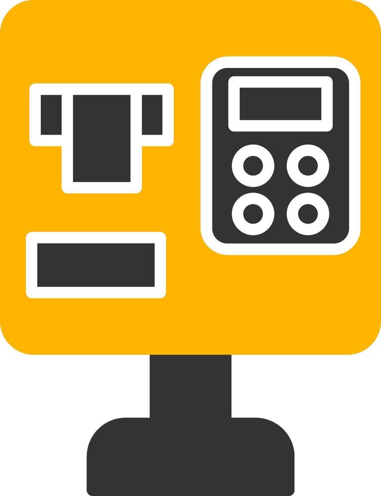 Self Service Ticket Machine Glyph Two Color vector
