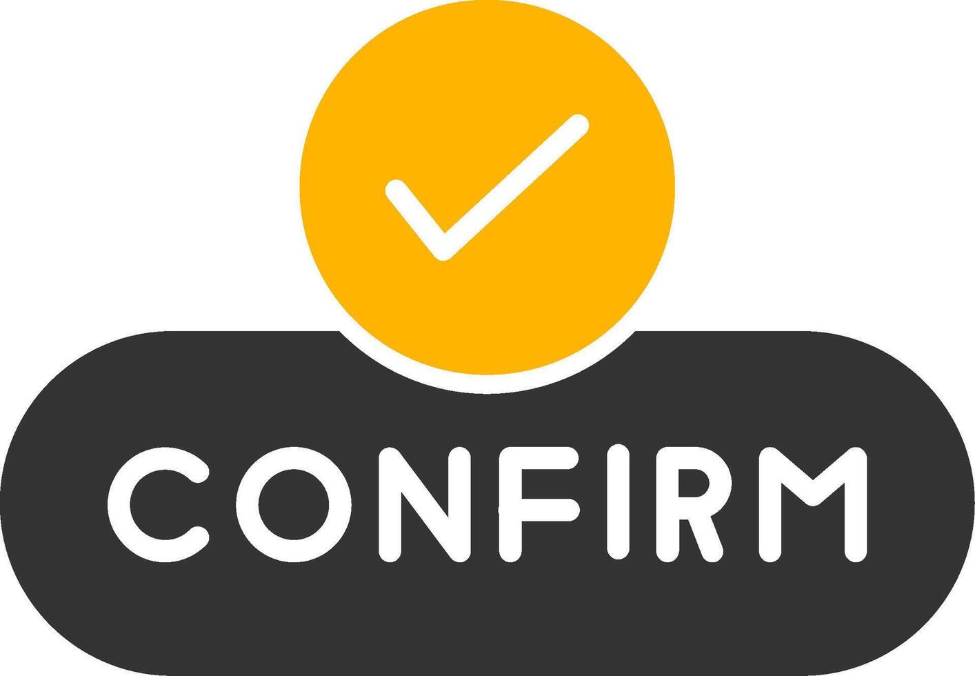 Confirm Action Button Glyph Two Color vector