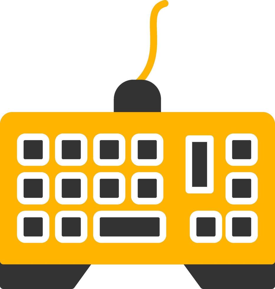 Mechanical Gaming Keyboard Glyph Two Color vector
