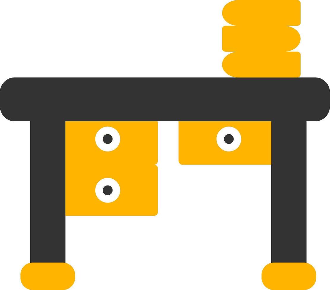 Student Writing Desk Glyph Two Color vector