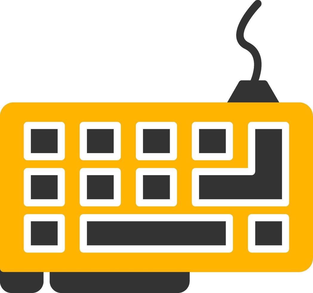 Ergonomic Office Keyboard Glyph Two Color vector