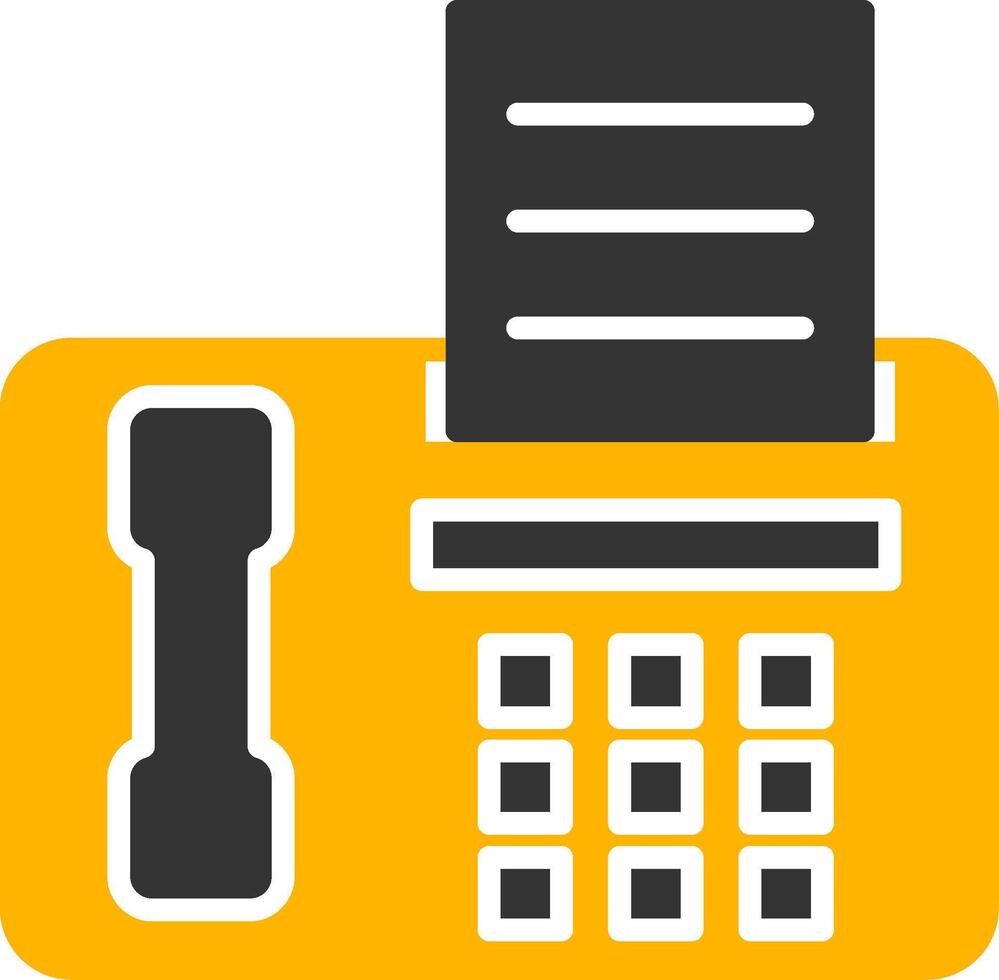 Traditional Fax Machine Glyph Two Color vector