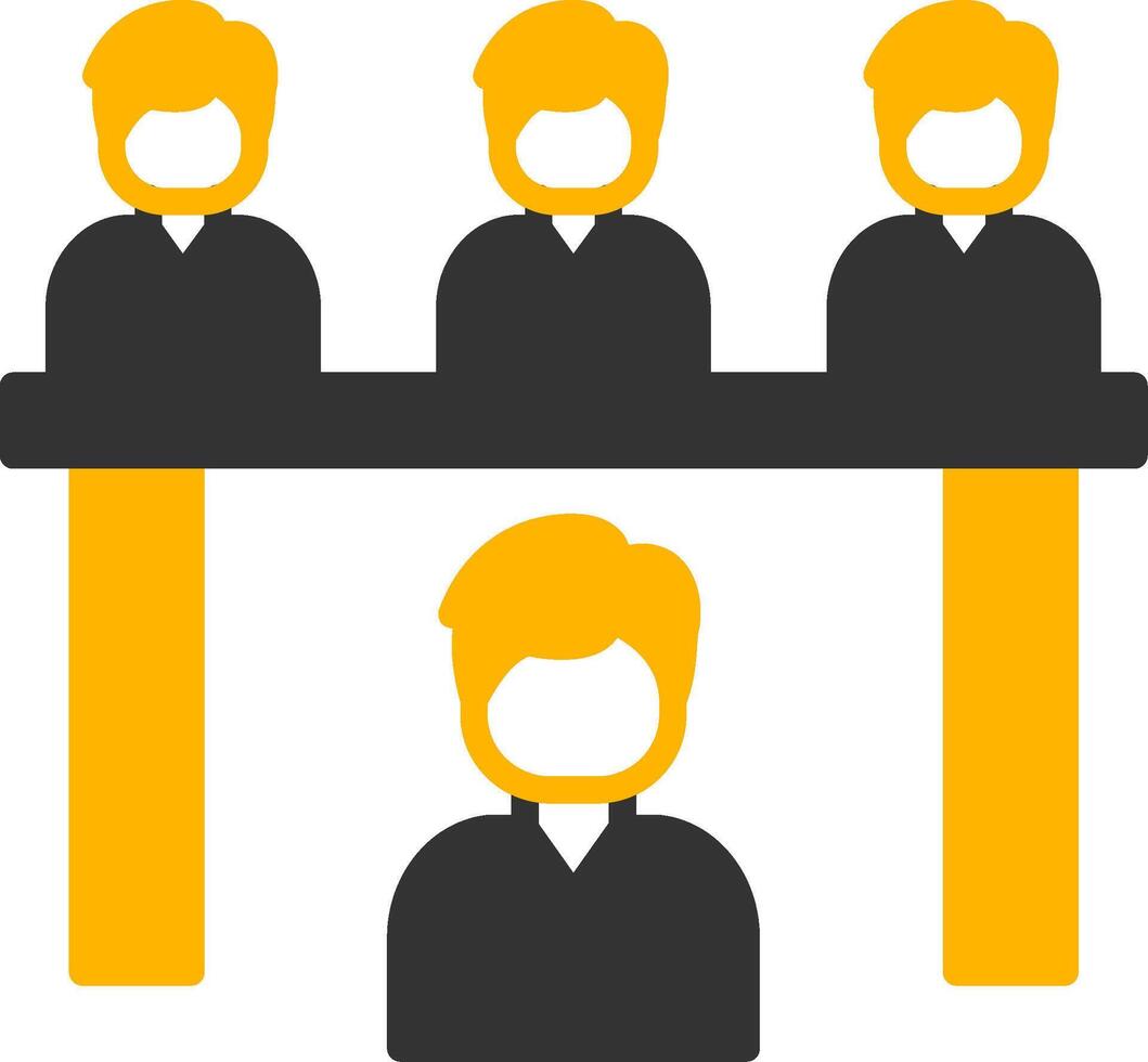 Candidate Interview Discussion Scene Glyph Two Color vector