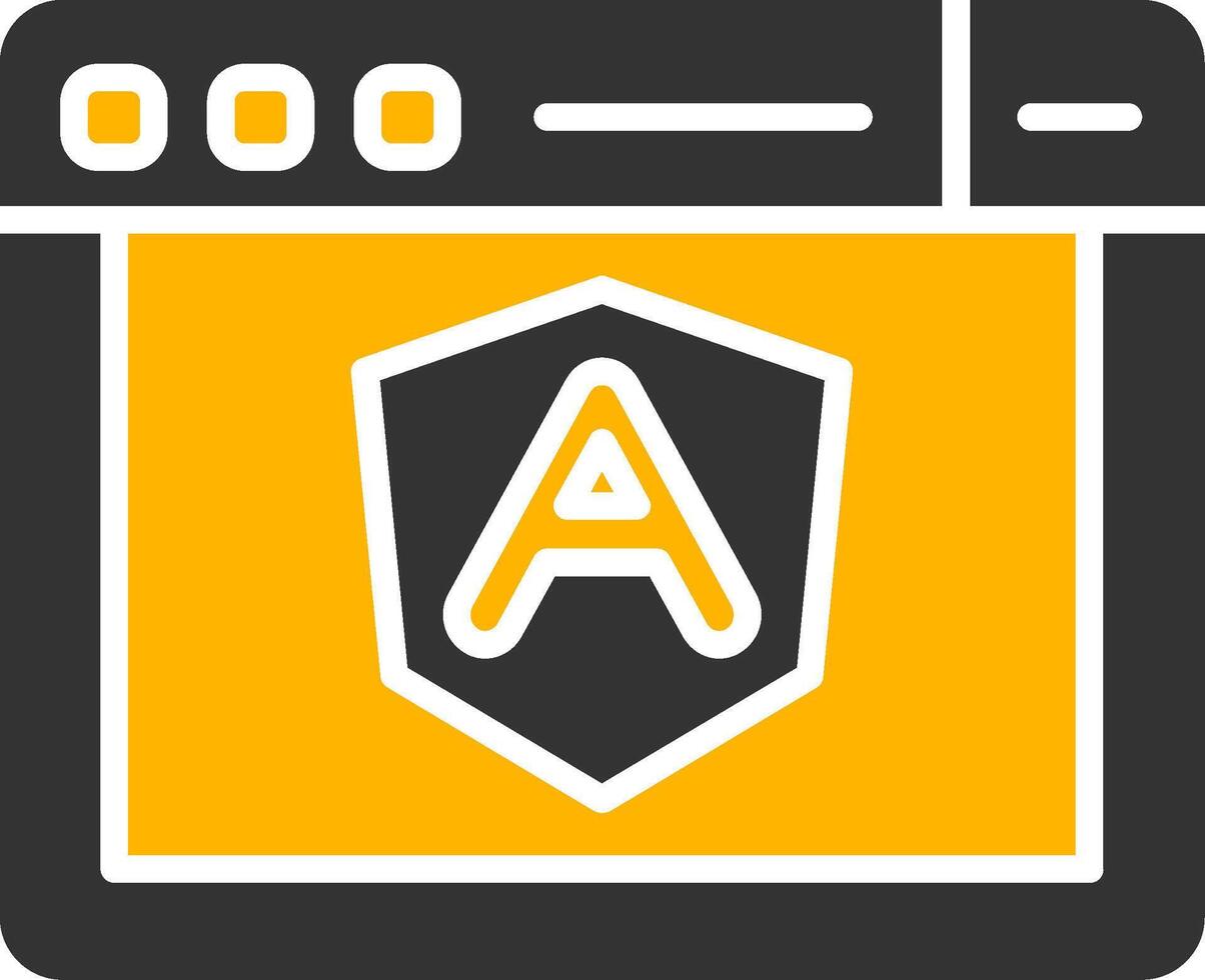 Angular Frontend Framework Glyph Two Color vector