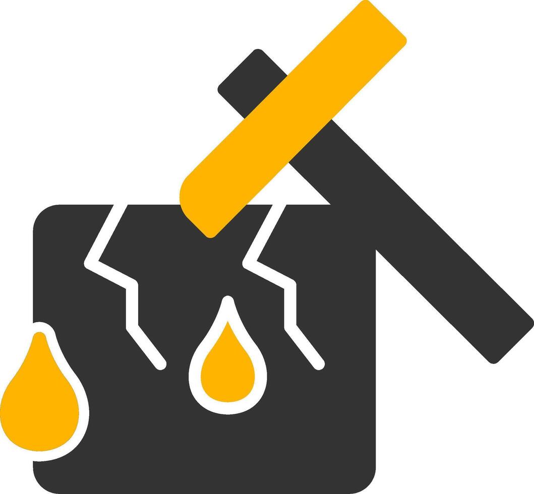 Ice Breaking Water Symbol Glyph Two Color vector