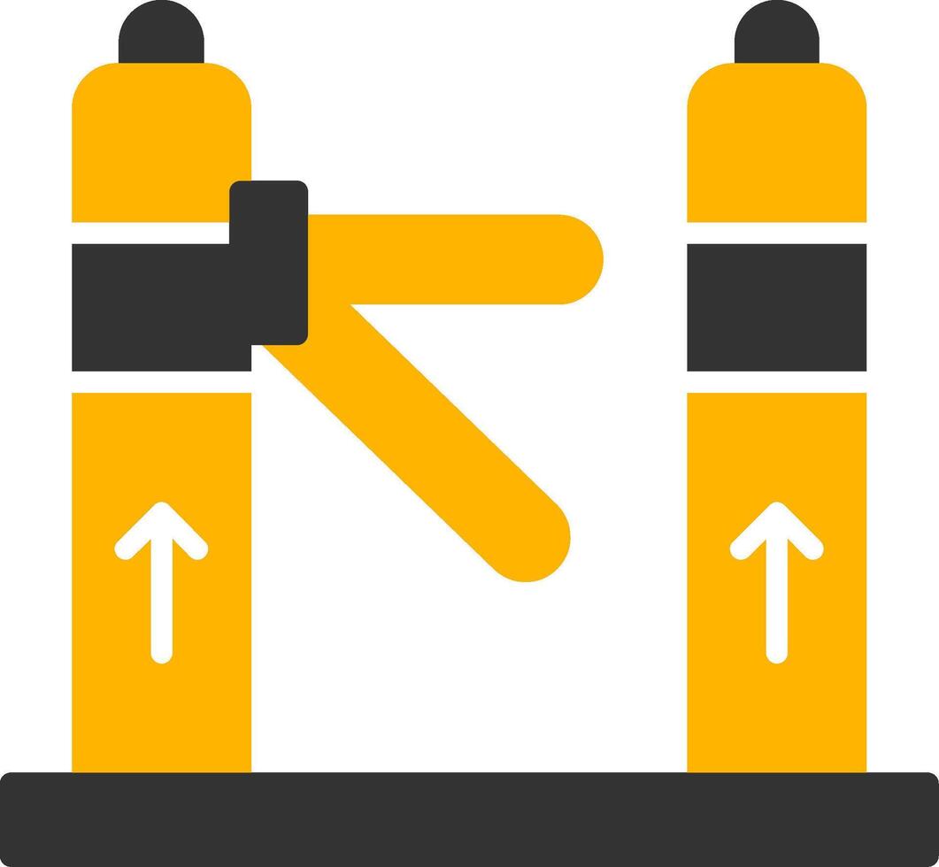 Street Level Subway Entrance Glyph Two Color vector