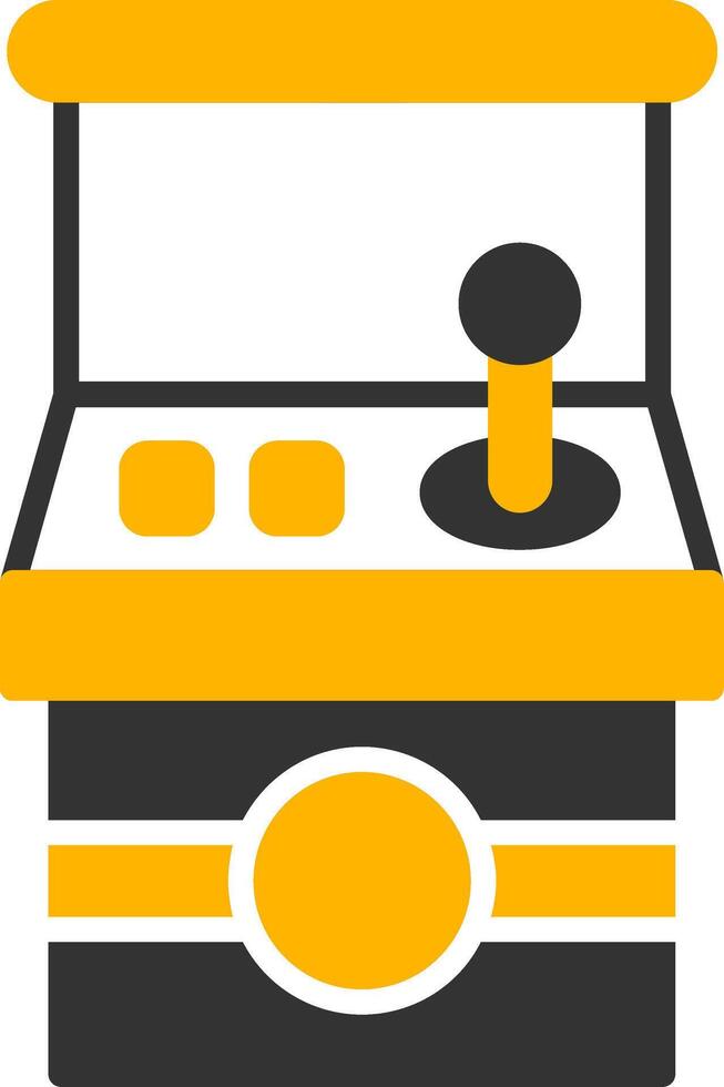 Retro Arcade Machine Glyph Two Color vector