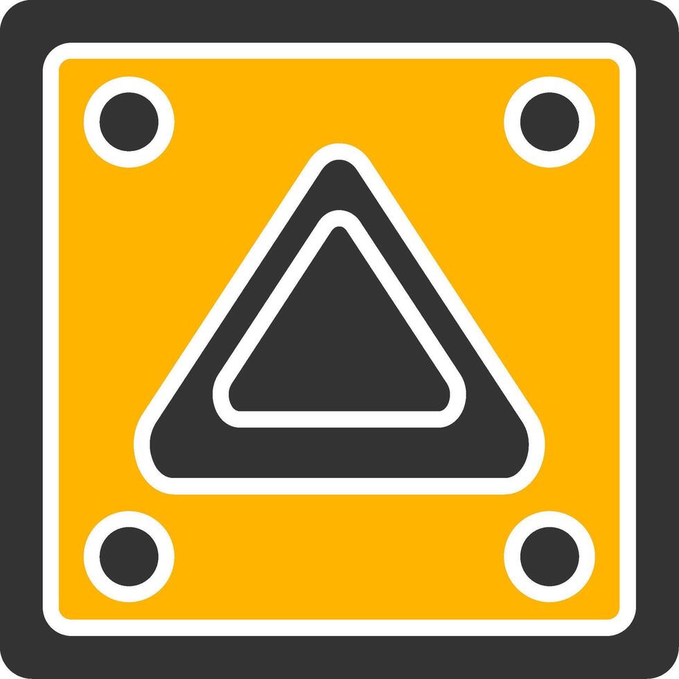 Emergency Hazard Light Button Glyph Two Color vector
