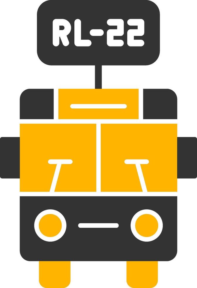 Route Specific Bus Number Glyph Two Color vector