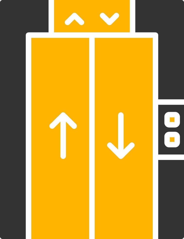 Vertical Transport Elevator Glyph Two Color vector