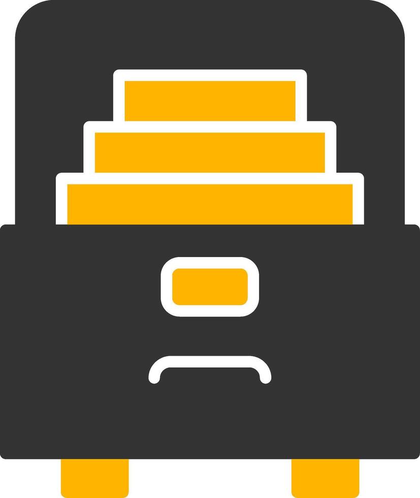 Metal Filing Cabinet Glyph Two Color vector
