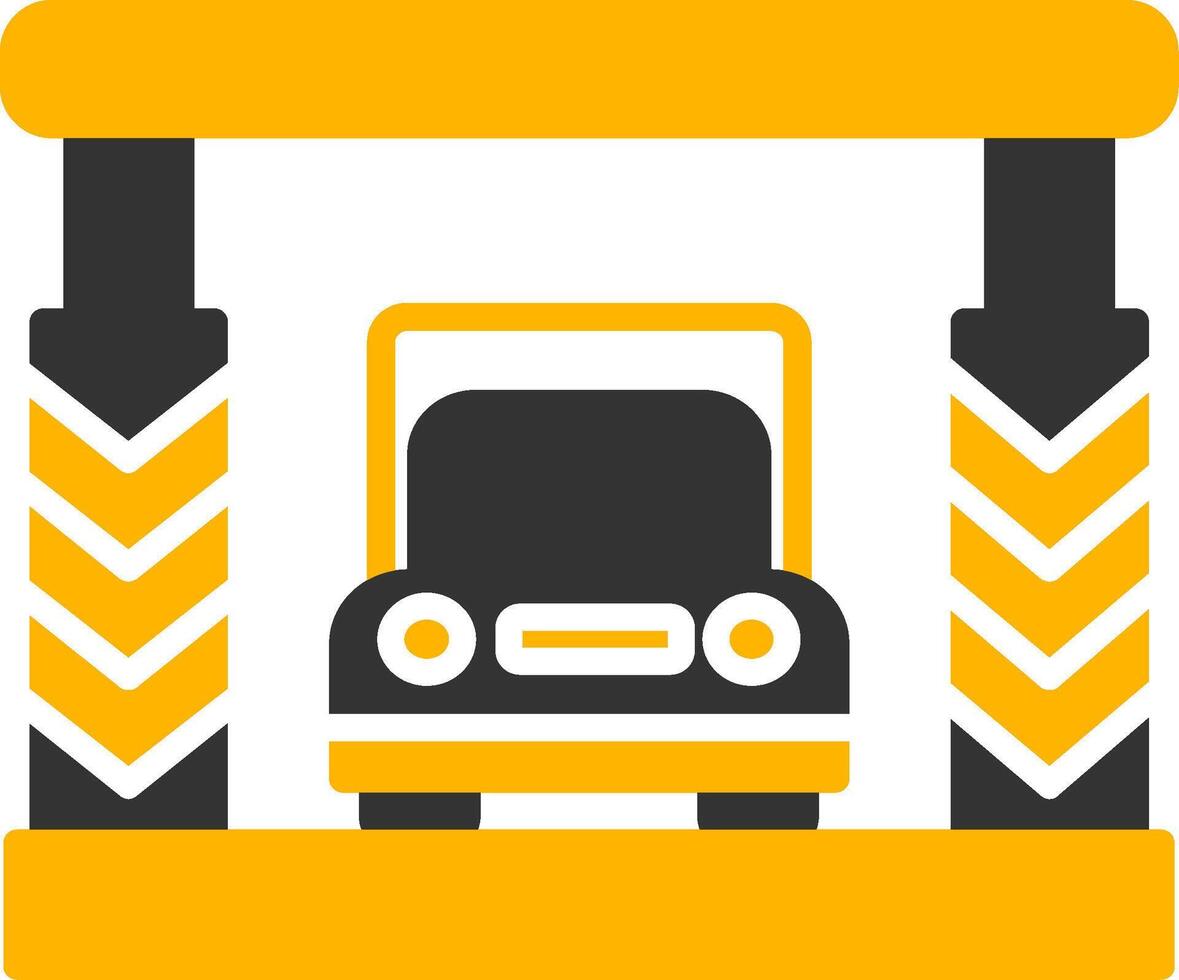 Toll Road Entry Sign Glyph Two Color vector