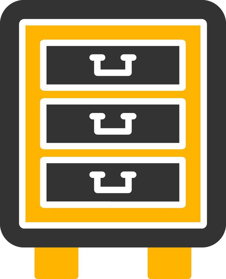 Lockable Office Drawer Glyph Two Color vector