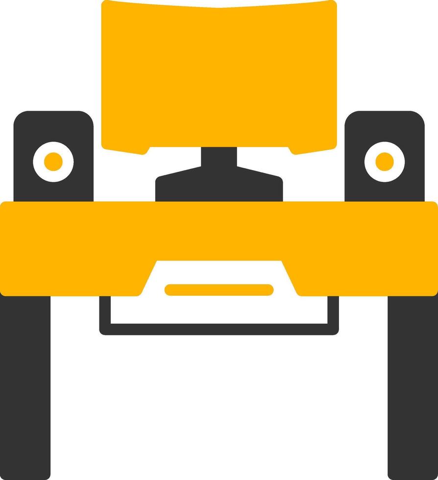 RGB Gaming Desk Glyph Two Color vector