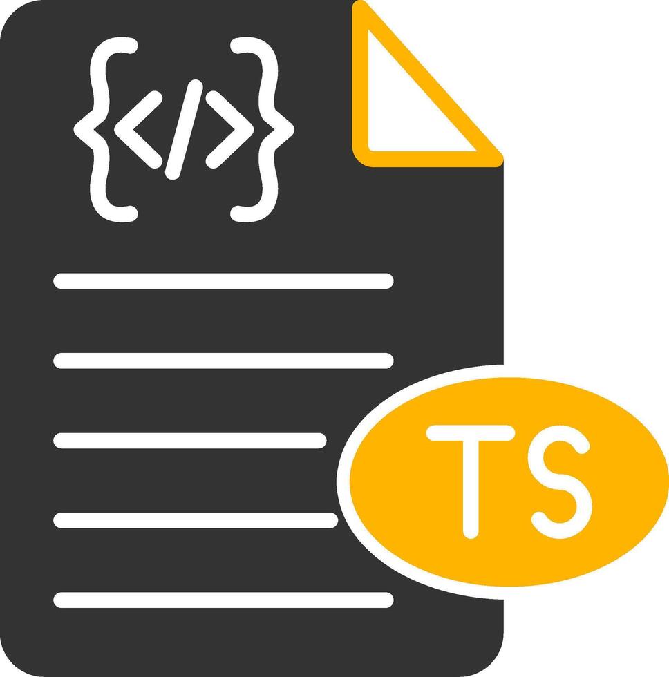 TypeScript Typed Code Icon Glyph Two Color vector