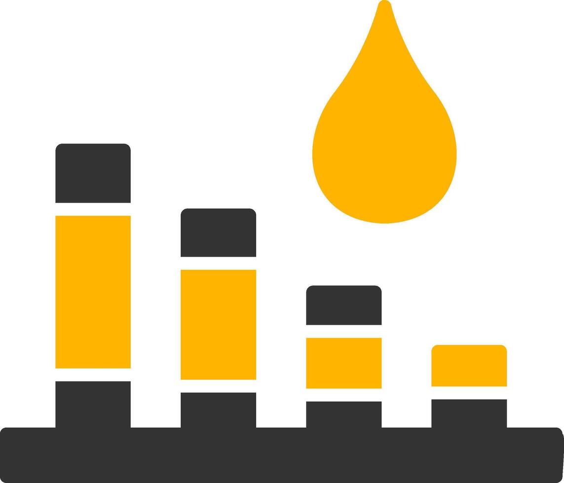 Real Time Water Data Analytics Glyph Two Color vector
