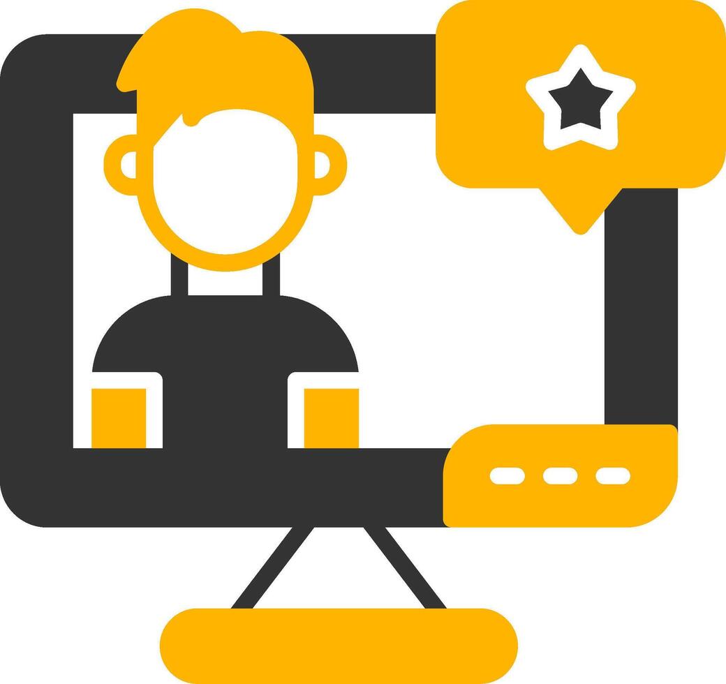 Average Freelancer Service Rating Glyph Two Color vector