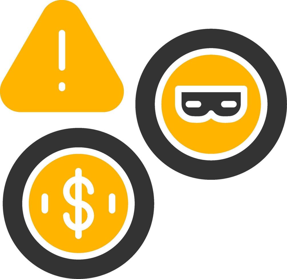 Financial Fraud Detection Alerts Glyph Two Color vector