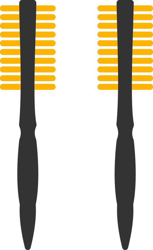 Detangling Paddle Hair Brush Glyph Two Color vector