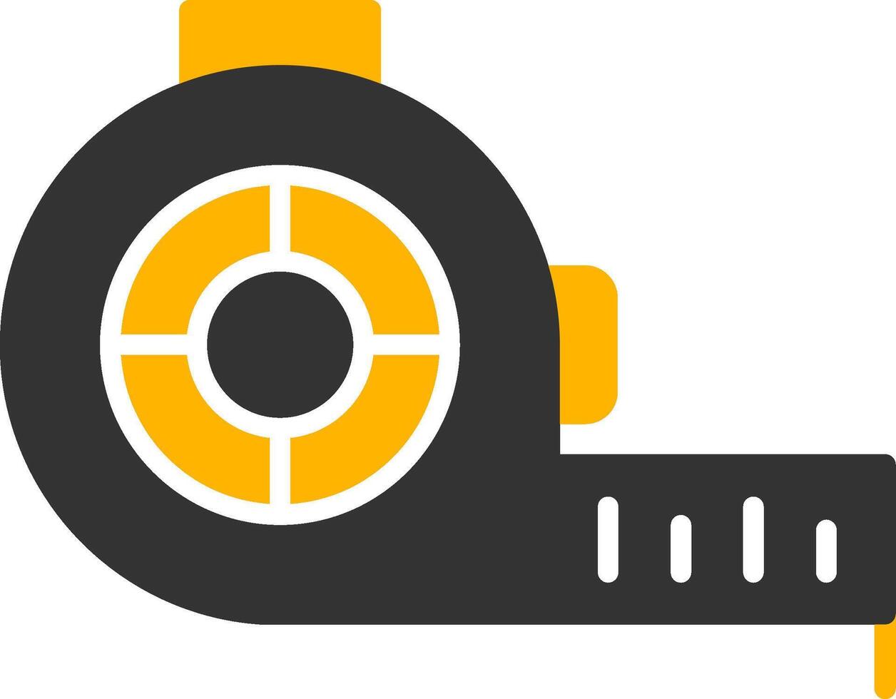 Retractable Tape Measure Glyph Two Color vector