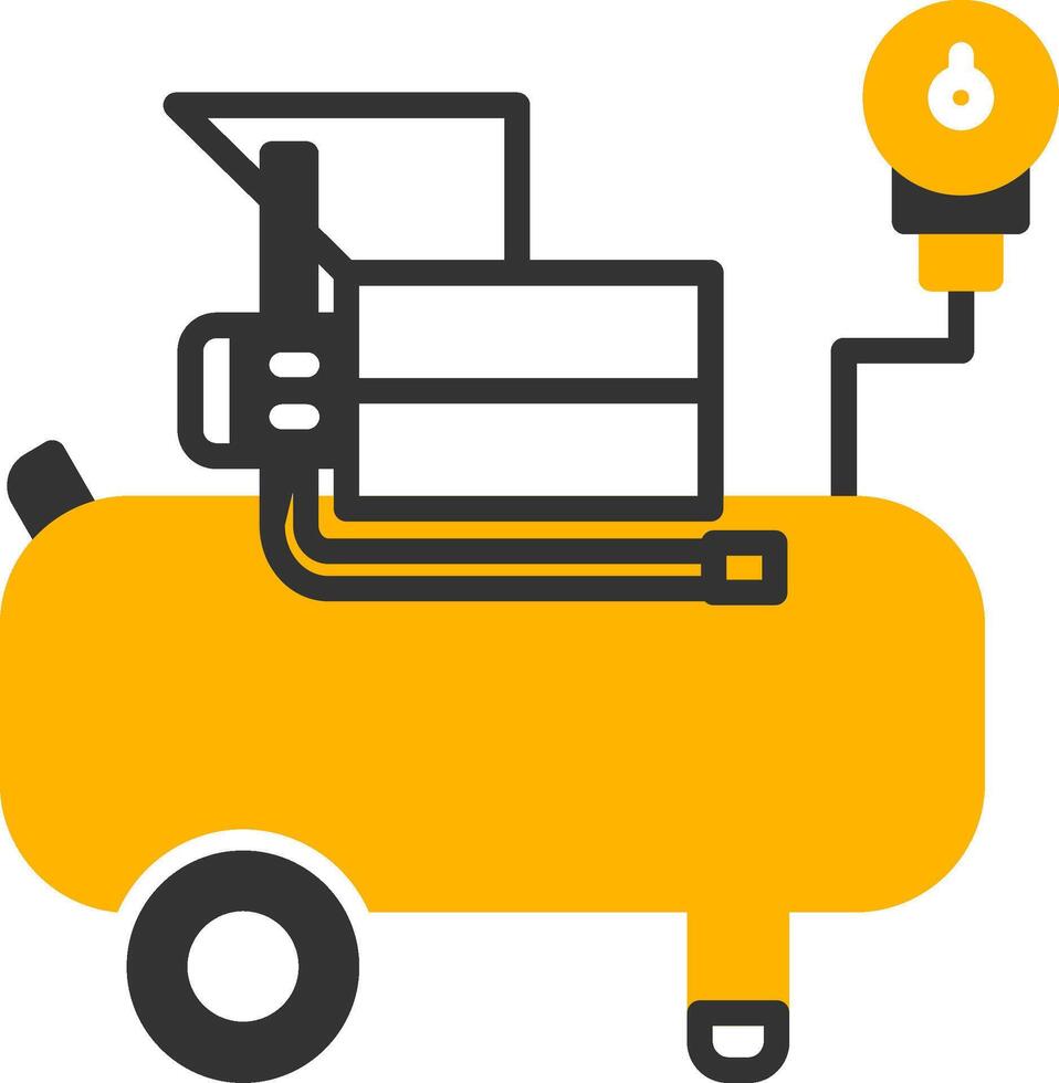 High Power Air Compressor Glyph Two Color vector