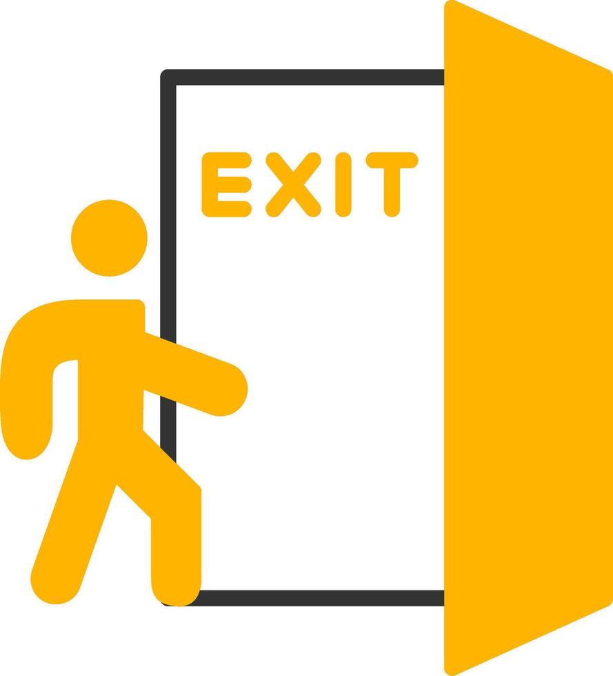 Clearly Marked Emergency Exit Glyph Two Color vector