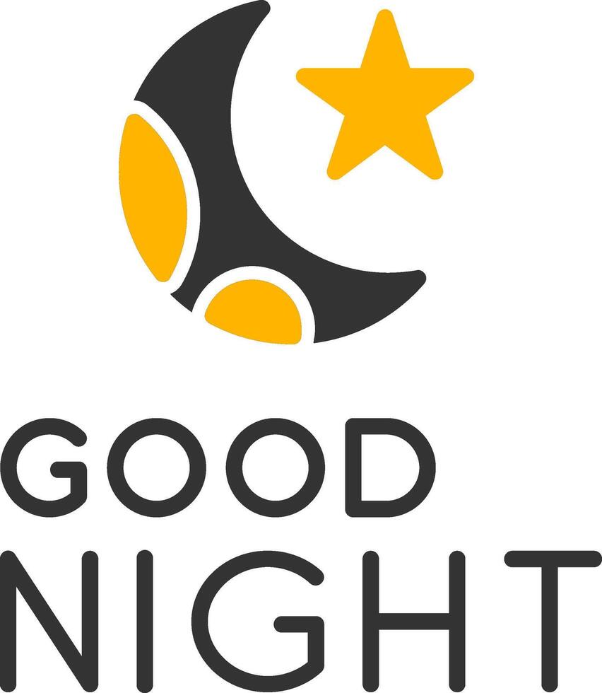 Sweet Good Night Message Glyph Two Color vector