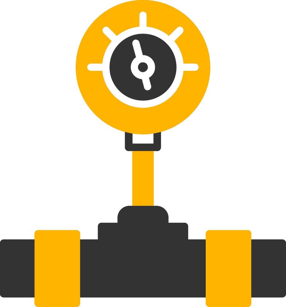 Oil Pressure Monitoring Gauge Glyph Two Color vector