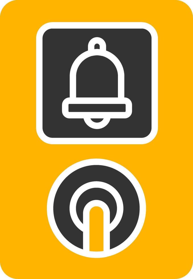 Platform Emergency Intercom Panel Glyph Two Color vector