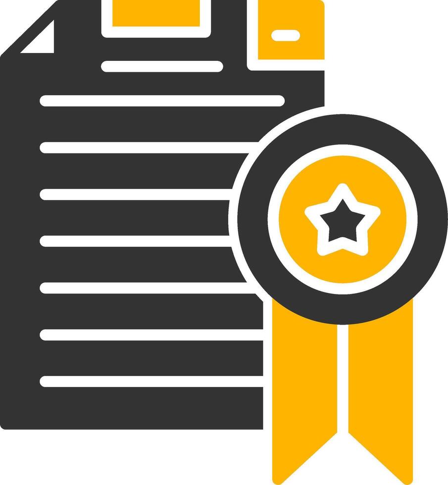 Academic Diploma Achievement Scroll Glyph Two Color vector